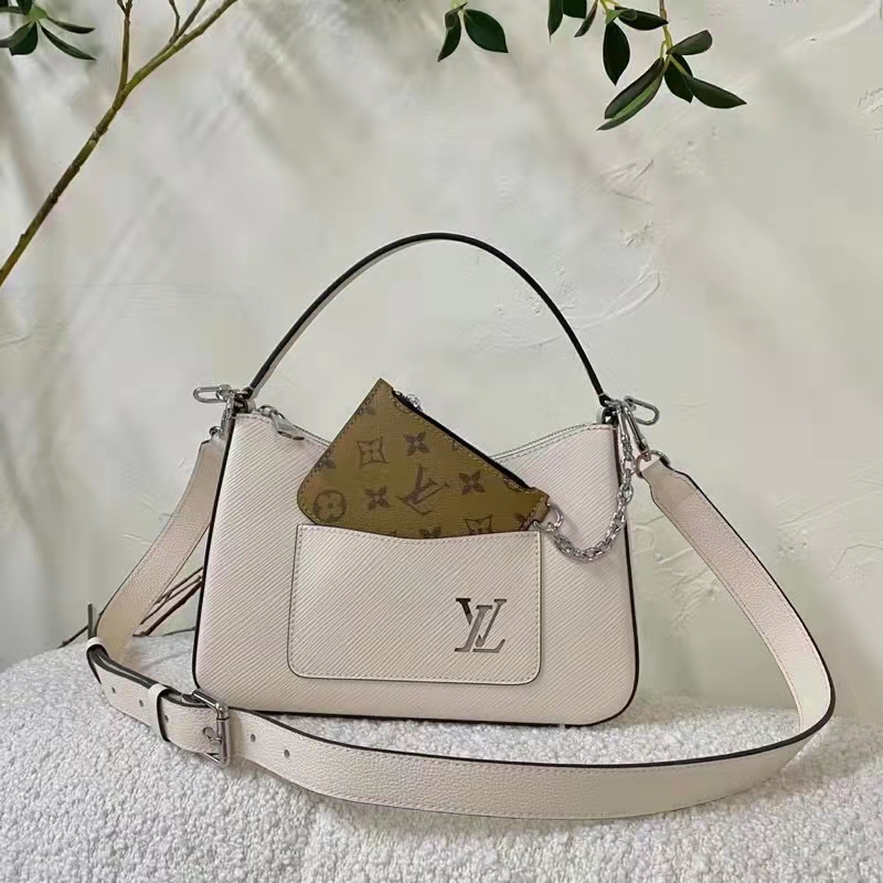 Louis Vuitton LV Women Marelle Handbag Quartz White Epi Grained Cowhide Canvas
