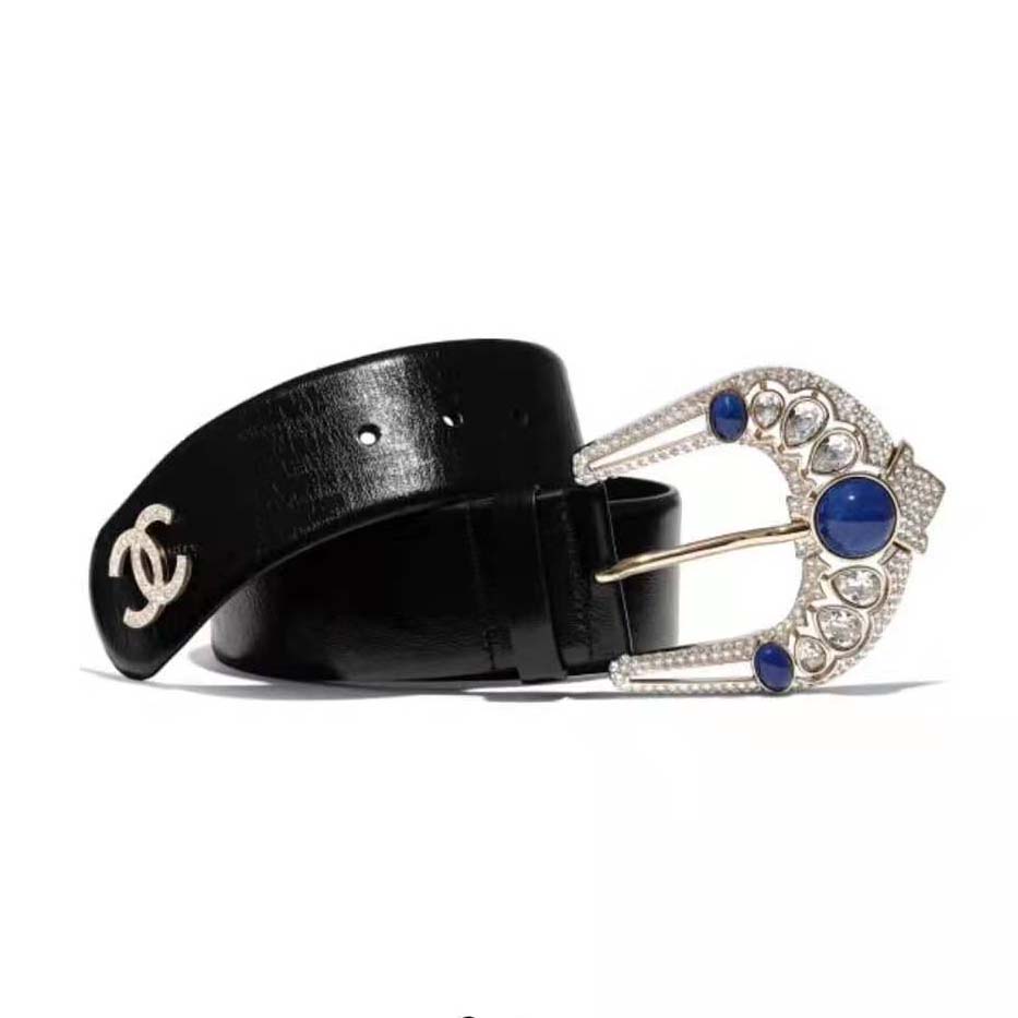 Chanel Women Calfskin & Gold-Tone Metal Belt