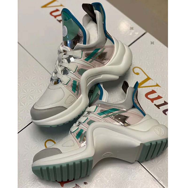Louis Vuitton LV Women LV Archlight Sneaker in Leather and Technical Fabrics-Aqua