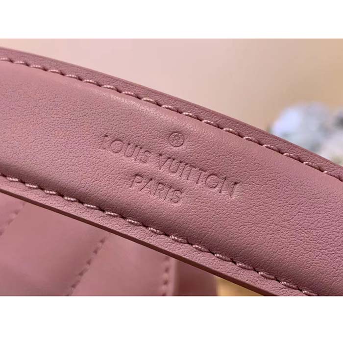 Louis Vuitton LV Women New Wave Chain Bag MM Handbag Pink Smooth Cowhide