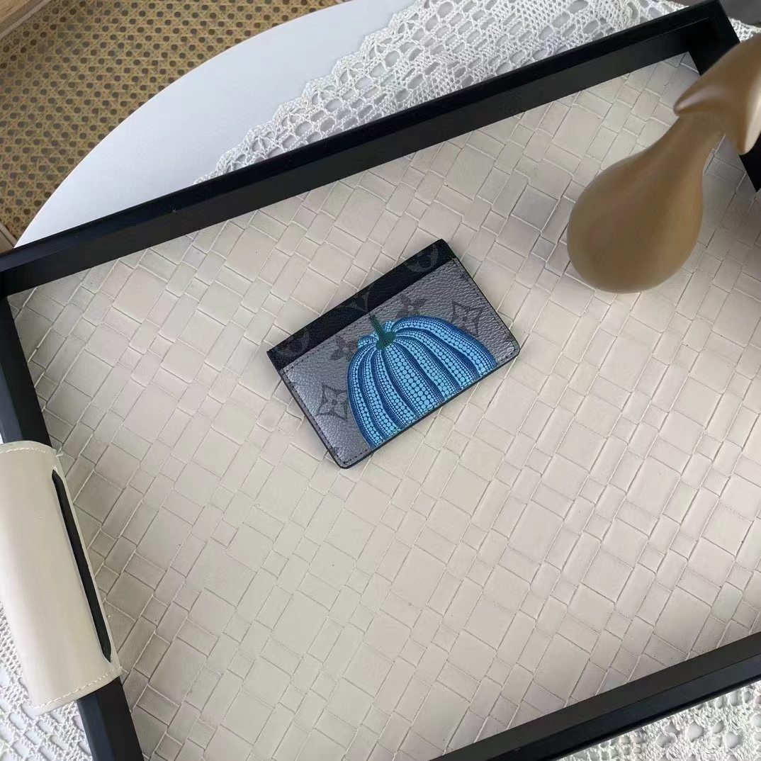 Louis Vuitton Unisex LV x YK Porte Carte Simple Monogram Eclipse Reverse Coated Canvas Pumpkin