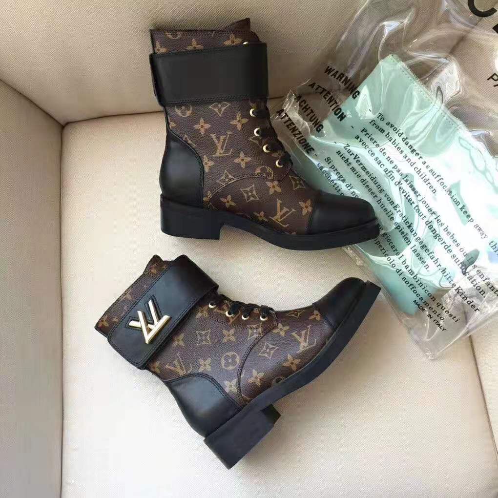 Louis Vuitton LV Women Wonderland Flat Ranger in Patent Monogram Canvas-Brown