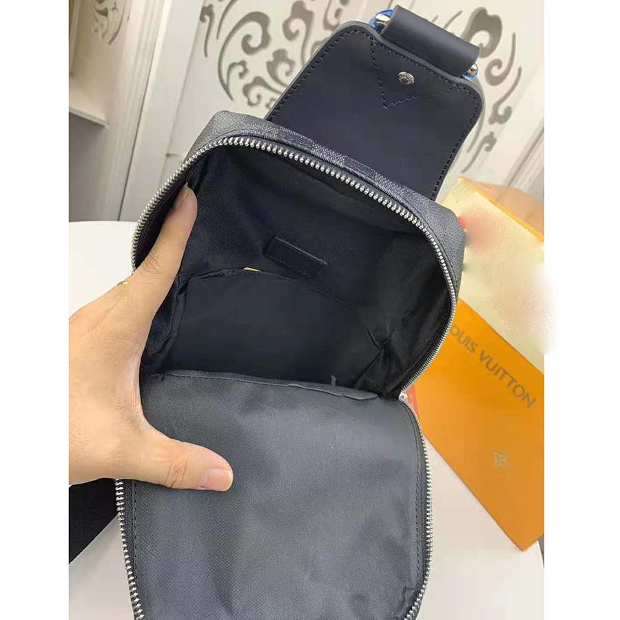 Louis Vuitton LV Men Avenue Sling Bag in Damier Graphite Canvas-Grey