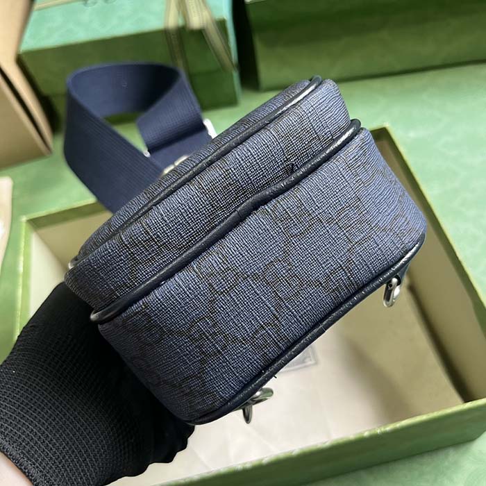 Gucci Unisex Ophidia GG Mini Bag Blue Dark Blue GG Supreme Canvas Double G