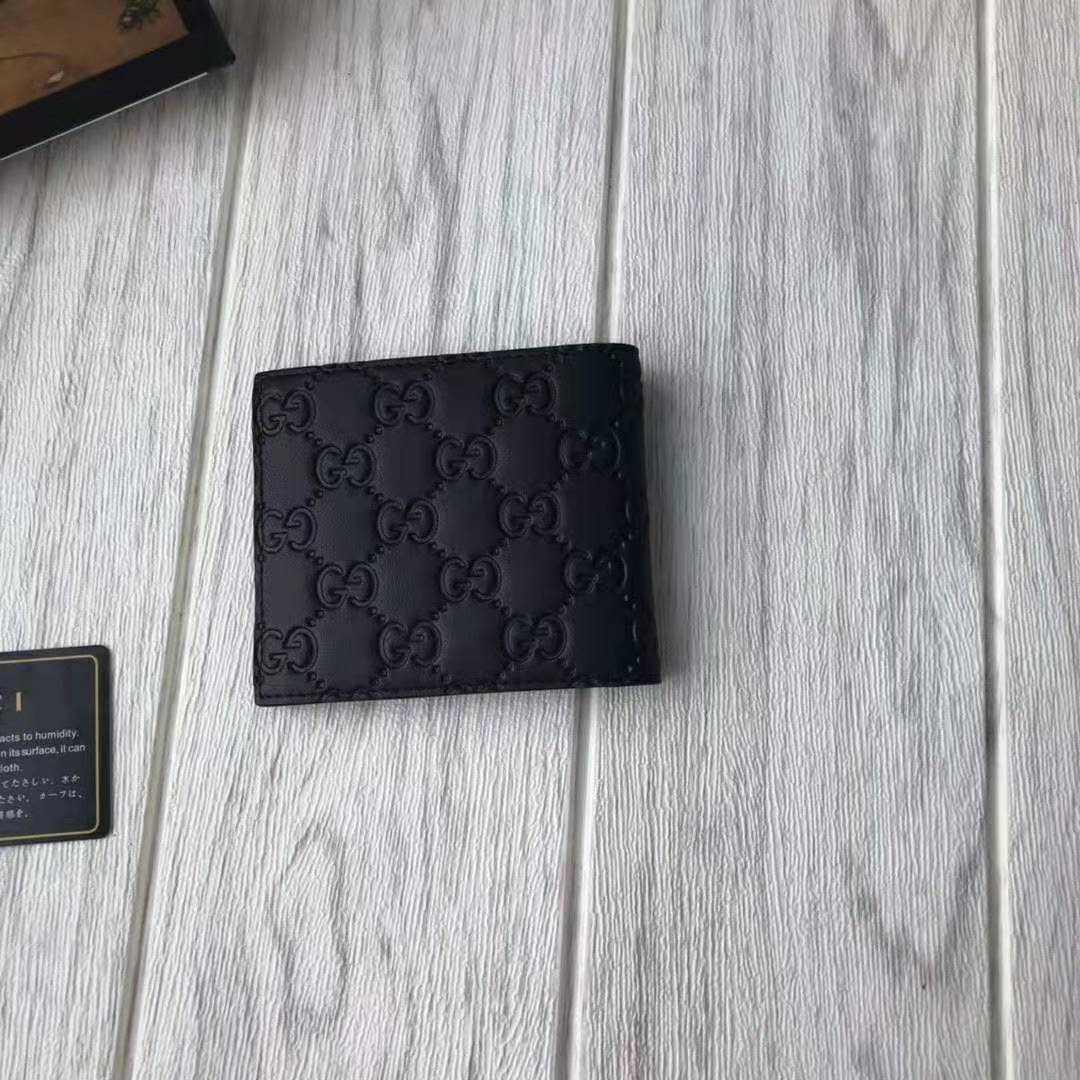 Gucci GG Men Gucci Signature Wallet in Black Gucci Signature Leather with Details