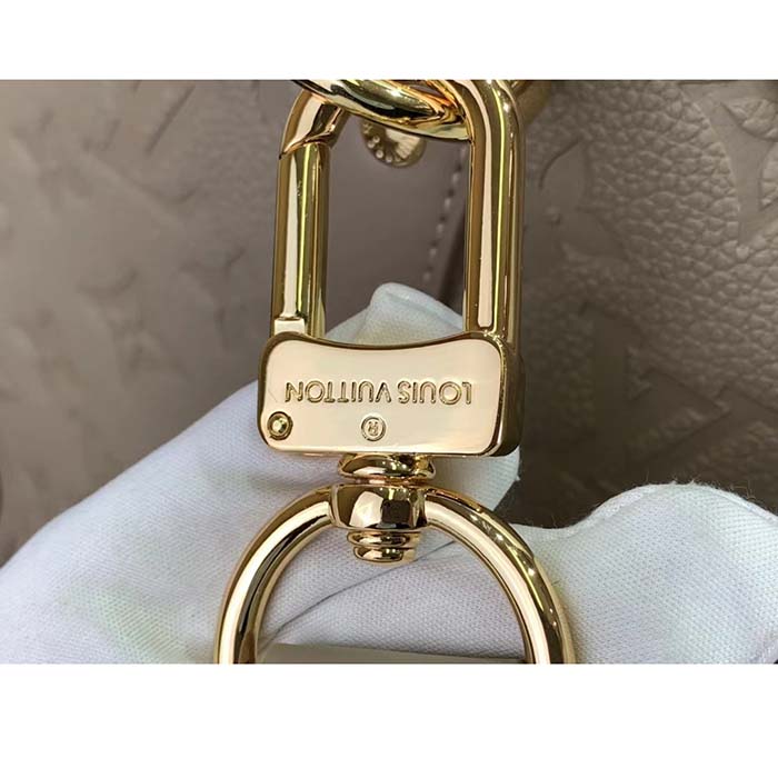 Louis Vuitton LV Unisex Keepall Bandoulière 45 Bag Tourterelle Monogram Empreinte Giant Cowhide Leather