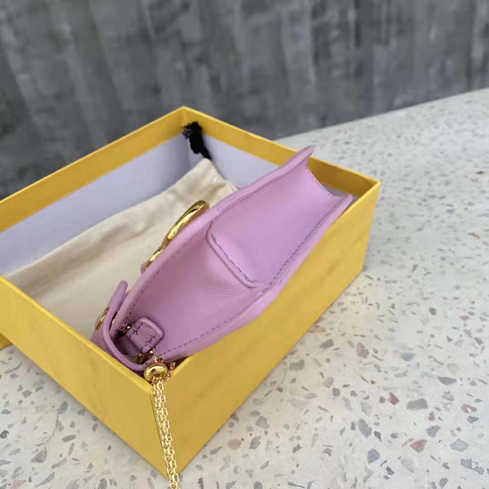 Fendi Women Pico Peekaboo Charm Light Pink Nappa Leather Charm