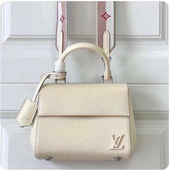 Louis Vuitton LV Women Cluny Mini Quartz White Epi Grained Cowhide Leather