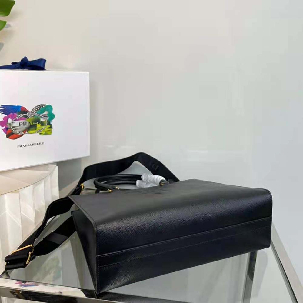 Prada Women Large Saffiano Leather Handbag-Black