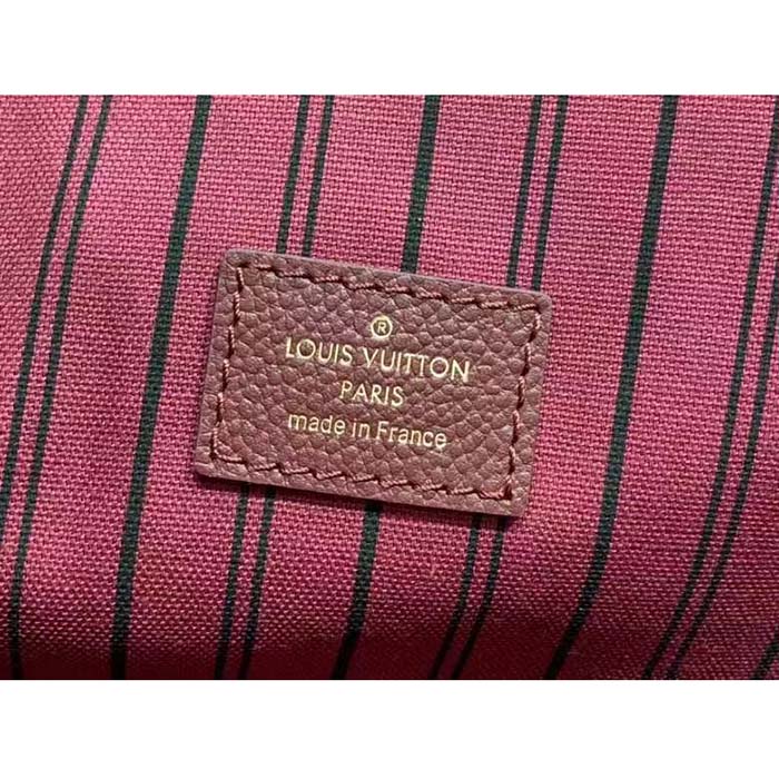 Louis Vuitton LV Women Pochette Métis Wine Red Monogram Empreinte Embossed Grained Cowhide Leather