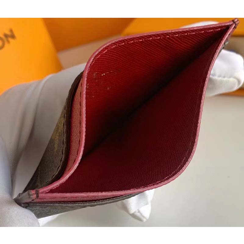 Louis Vuitton LV Unisex Card Holder Wallet Fuchsia Pink Monogram Coated Canvas