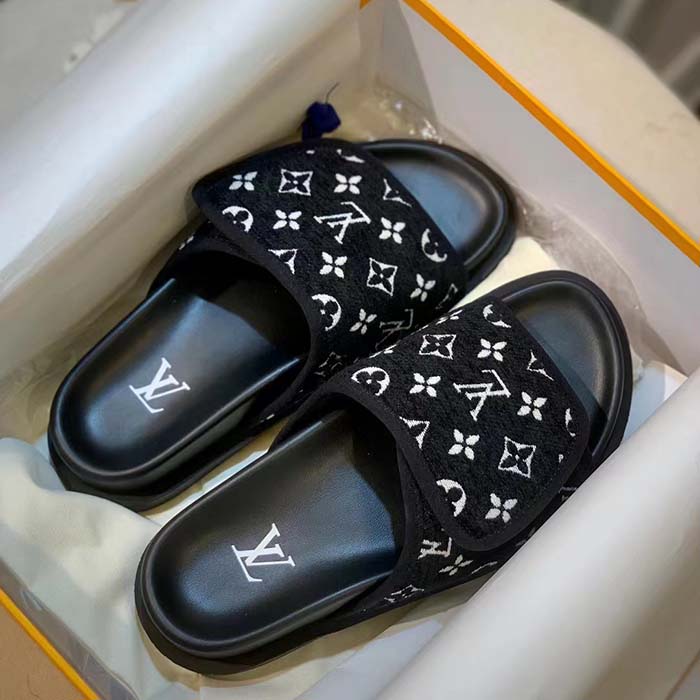 Louis Vuitton LV Unisex Miami Mule Black Mini Monogram Textile Anatomic Micro