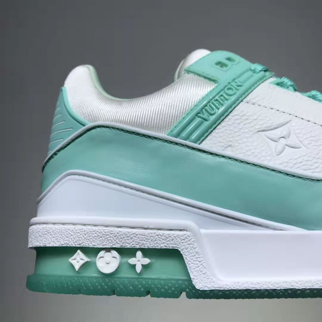 Louis Vuitton LV Men LV Trainer Sneaker Monogram-Embossed Calf Leather-Green