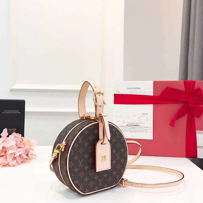 Louis Vuitton LV Women Petite Boite Chapeau in Coated Monogram Canvas-Brown