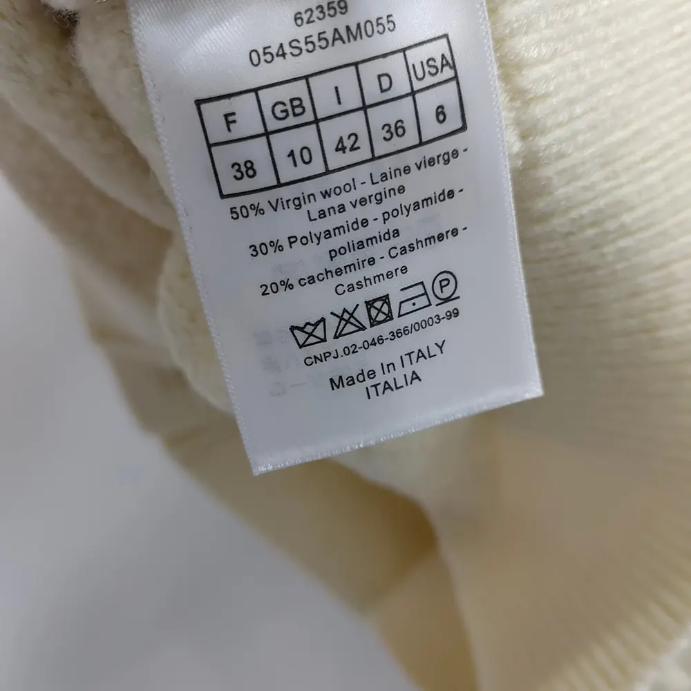 Dior Women Cannage Cardigan Ecru Blended Wool and Cashmere Textured Knit