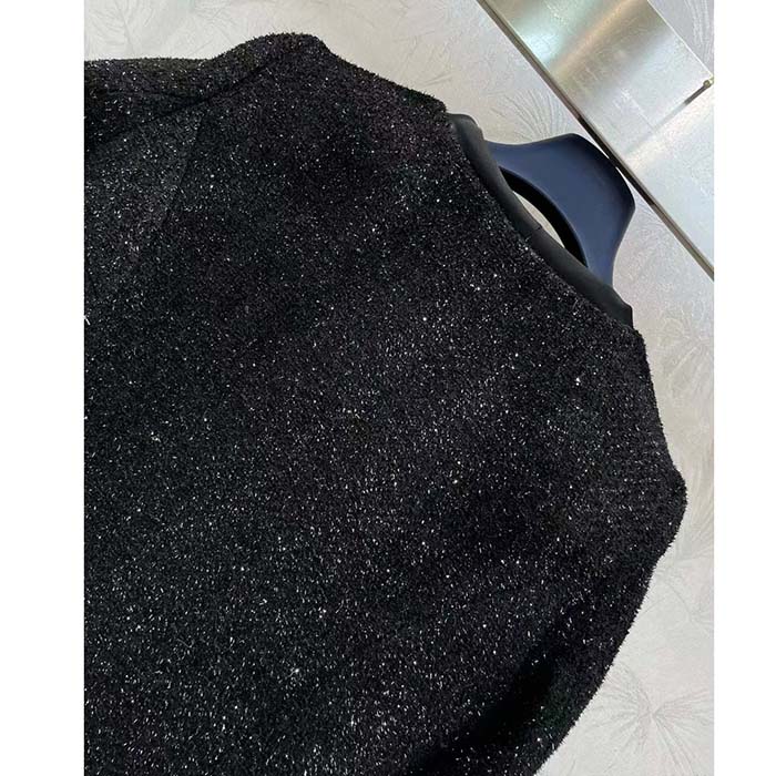 Louis Vuitton LV Women Scuba Trim Tweed Jacket Wool Black Regular Fit