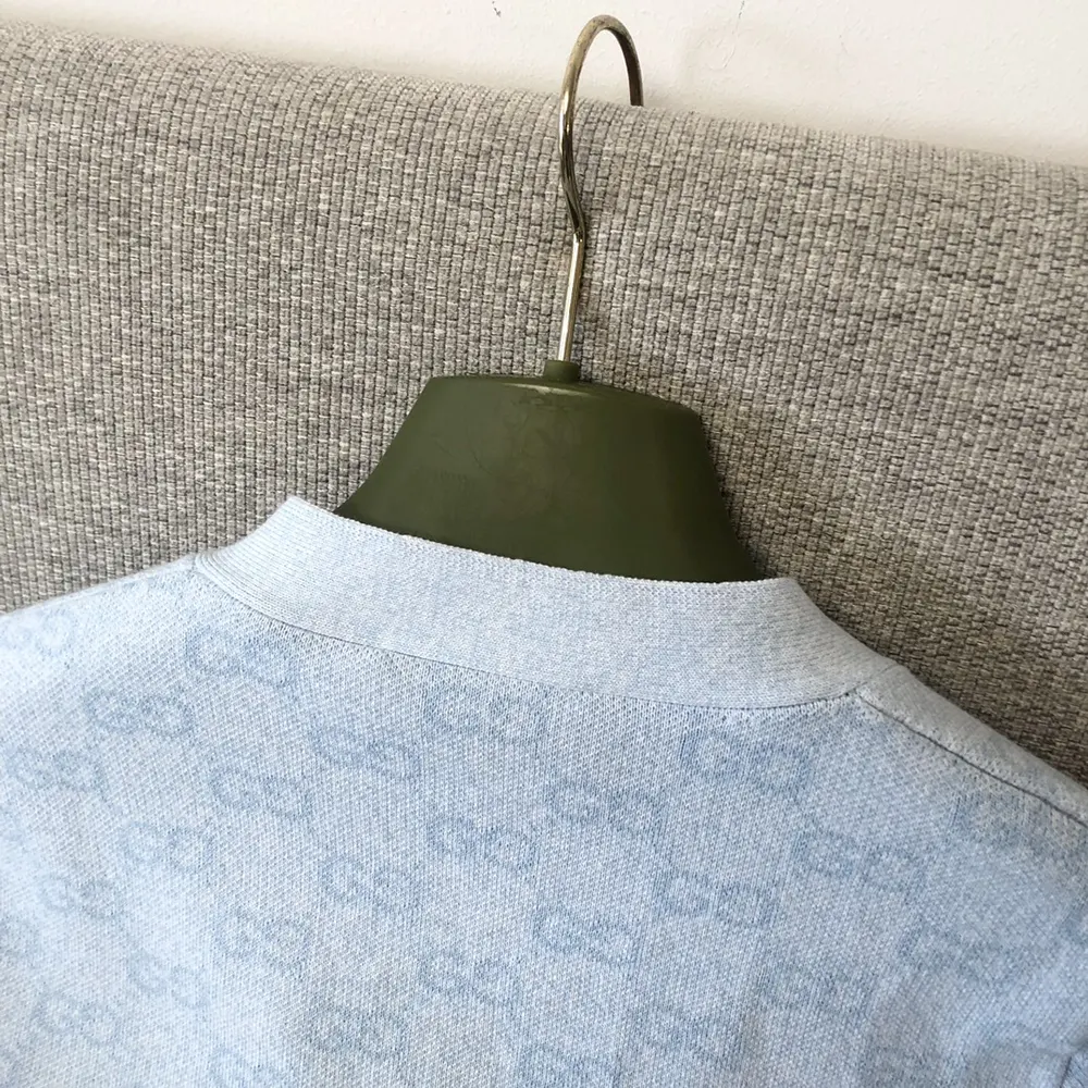 Gucci Women Fine Cotton GG Jacquard Cardigan-Light Blue 818735XKEOH