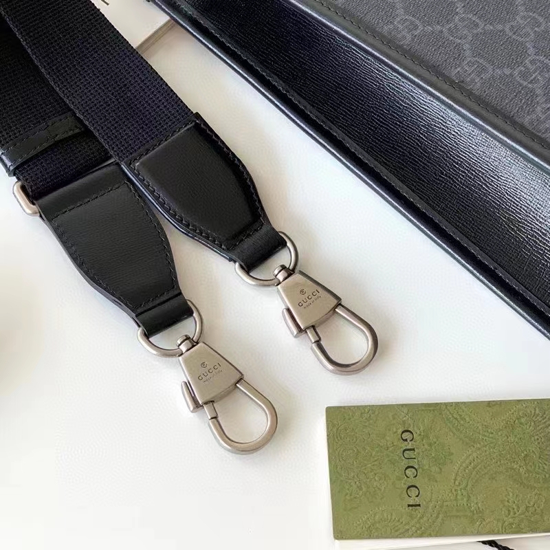 Gucci Unisex Medium Tote Bag Interlocking G Black GG Supreme Canvas