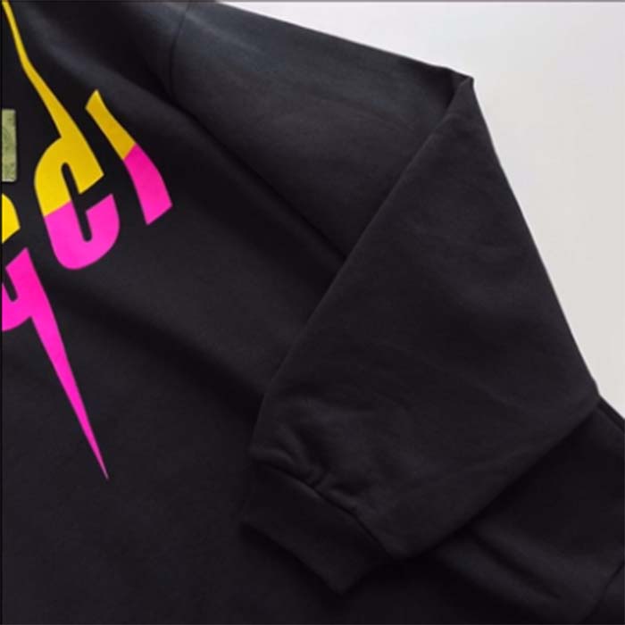 Gucci Women GG Cotton Jersey Printed Sweatshirt Black Felted Blade Print Crewneck Long Sleeves