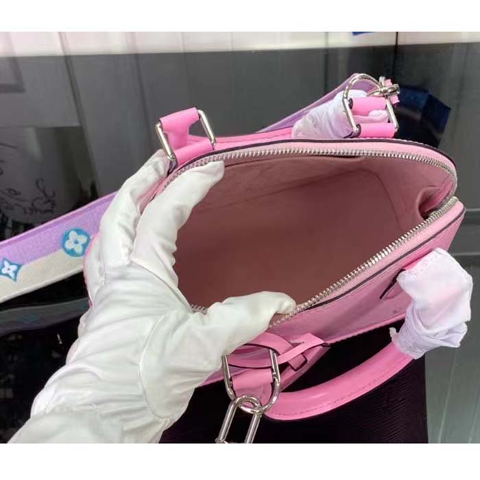Louis Vuitton LV Women Alma BB Handbag Lilas Provence Lilac Epi Grained Cowhide Leather