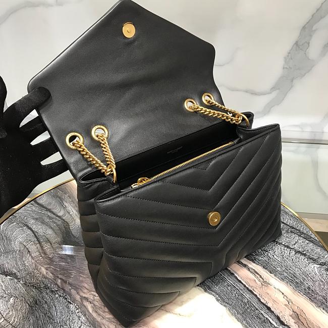 YL Medium 32 Loulou Bag Black in Gold 32x22x11cm 0424031805