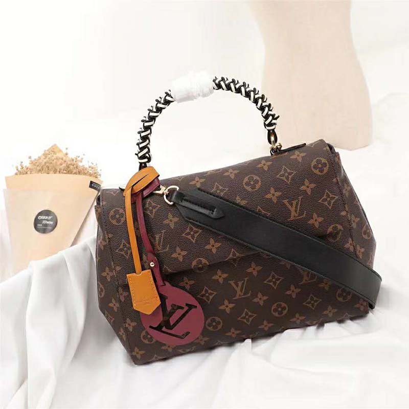 Louis Vuitton LV Women Cluny MM Handbag in Monogram Canvas-Brown