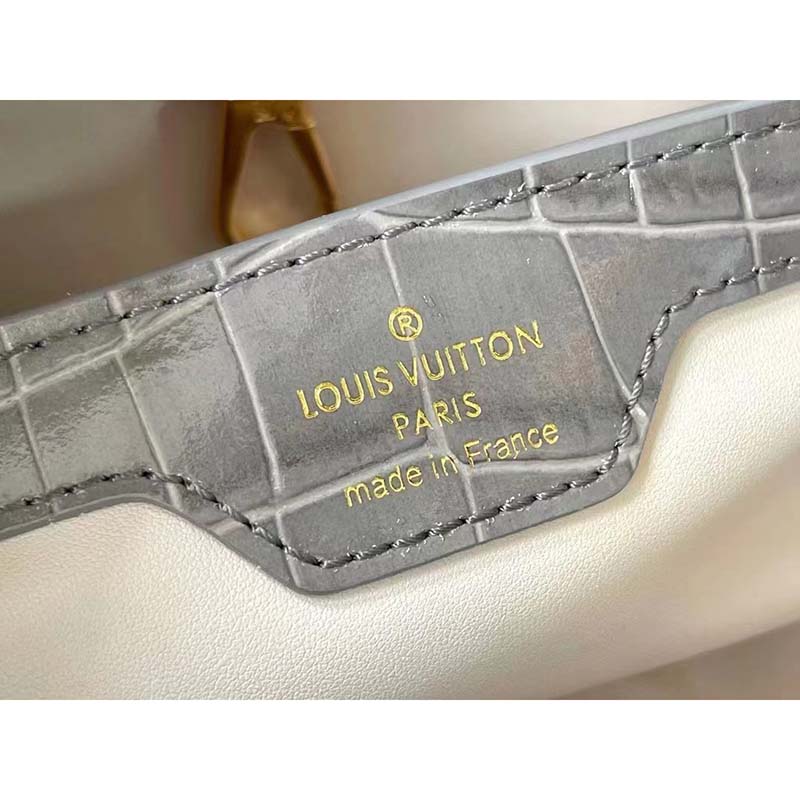 Louis Vuitton LV Women Capucines BB Handbag Grey Crocodilian Leather