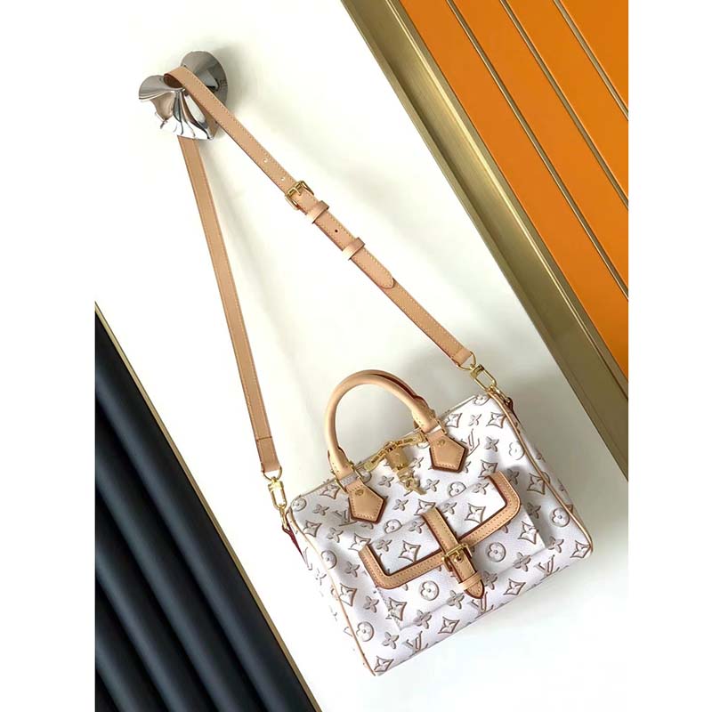 Louis Vuitton LV Women Speedy Bandoulière 25 Handbag Beige Monogram Coated Canvas