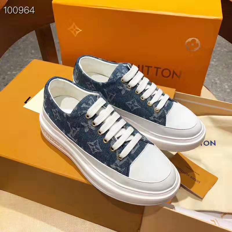 Louis Vuitton LV Women Stellar Sneaker in Blue Monogram Denim