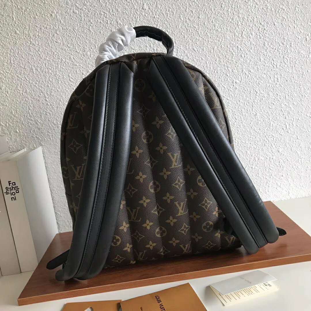 Louis Vuitton LV Unisex Palm Springs MM Backpack in Monogram Coated Canvas-Brown