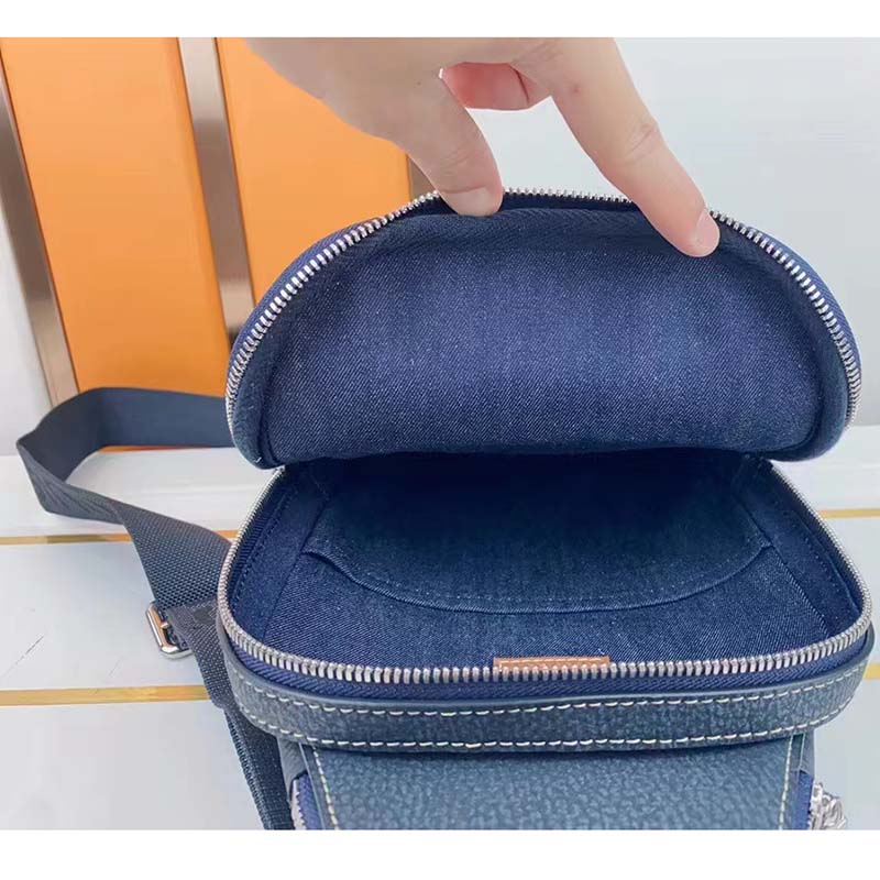 Louis Vuitton LV Unisex Avenue Sling Bag Dark Green Monogram Coated Canvas Cowhide