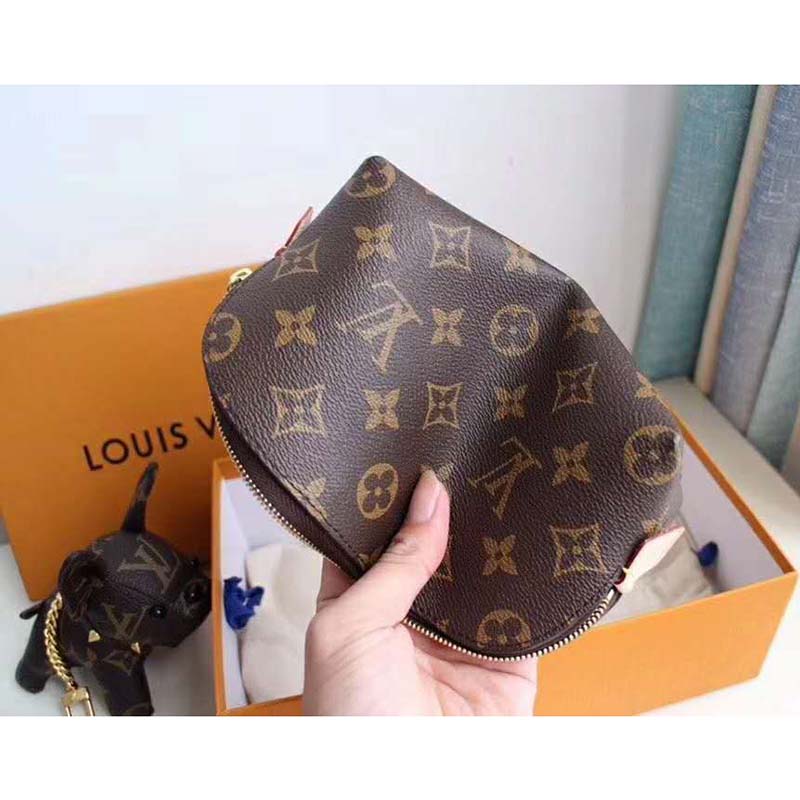 Louis Vuitton LV Women Cosmetic Pouch in Monogram Canvas-Brown