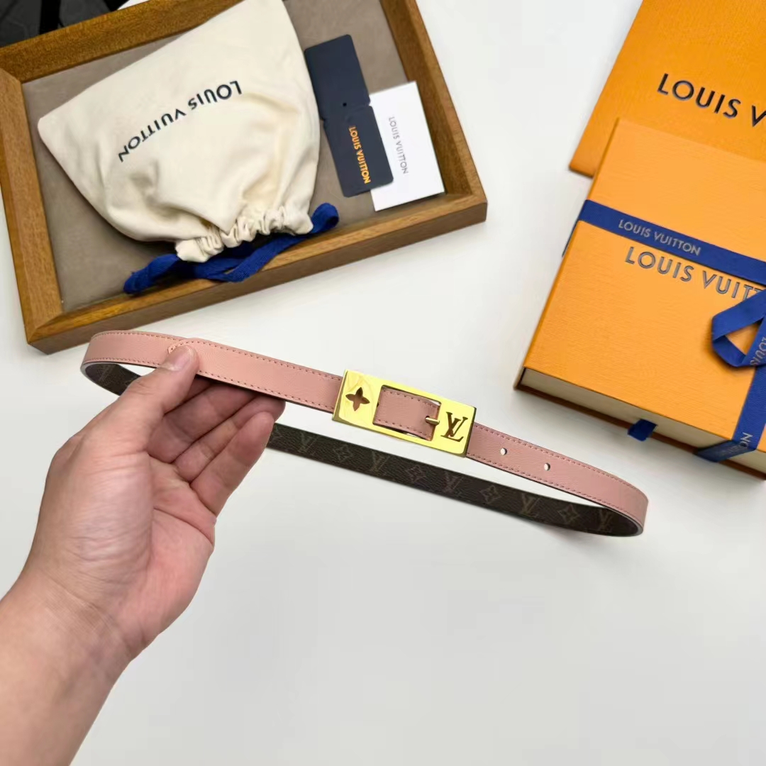 Louis Vuitton Unisex LV Duo 18MM Reversible Belt Monogram Canvas Recto Side Galet Gray Leather Verso