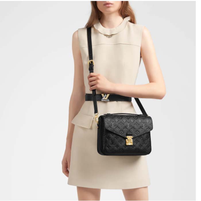 Louis Vuitton LV Women Pochette Métis Bag Black Monogram Grained Cowhide Leather