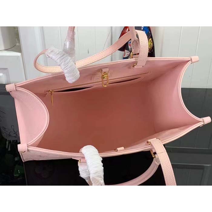 Louis Vuitton LV Women OnTheGo MM​ Gradient Pink Monogram Empreinte Embossed Cowhide Leather