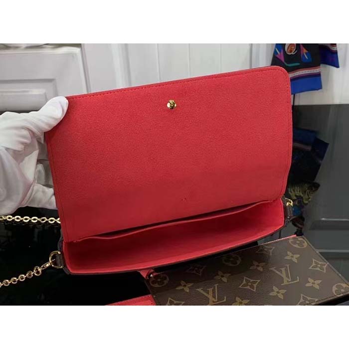 Louis Vuitton LV Women Félicie Pochette Dragon Fruit Pink Monogram Coated Canvas