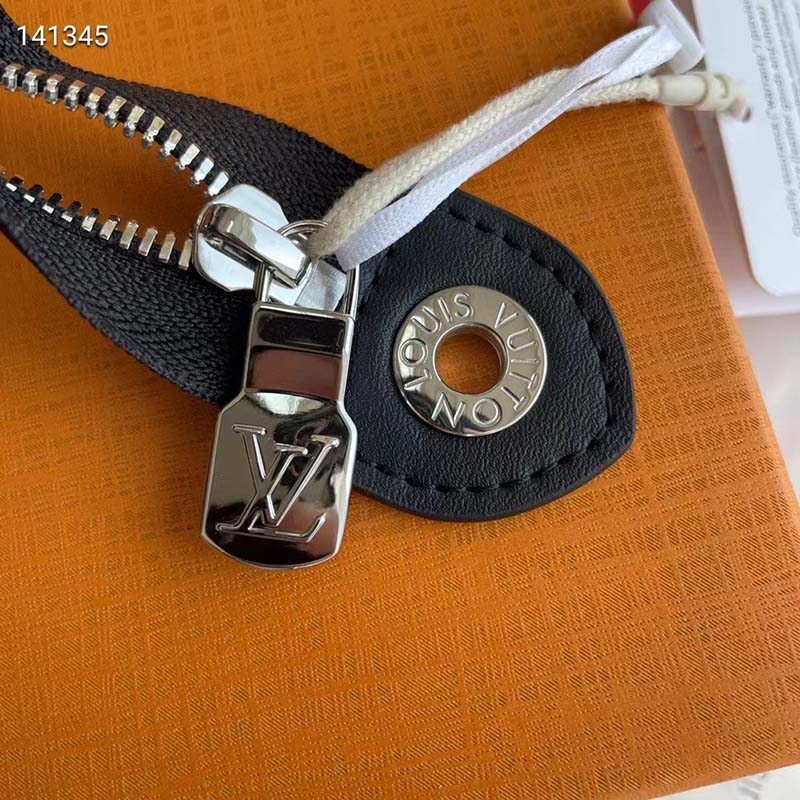 Louis Vuitton LV Unisex Pochette Voyage MM Bag Damier Graphite Stamps Coated Canvas