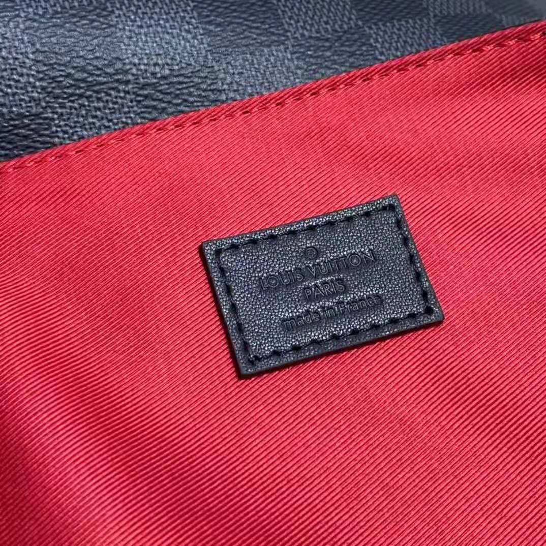 Louis Vuitton LV Unisex Utility Backpack Damier Graphite Coated Canvas Cowhide Leather