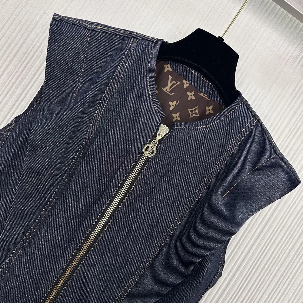 Louis Vuitton LV Women Denim Flounce Dress 1AHGY1