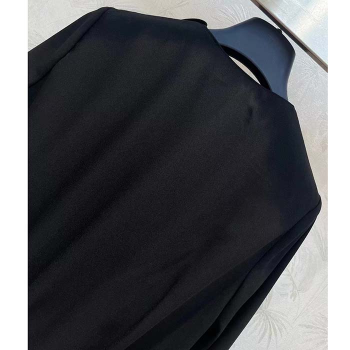 Louis Vuitton Women LV Shirt Dress Polyester Black Regular Fit