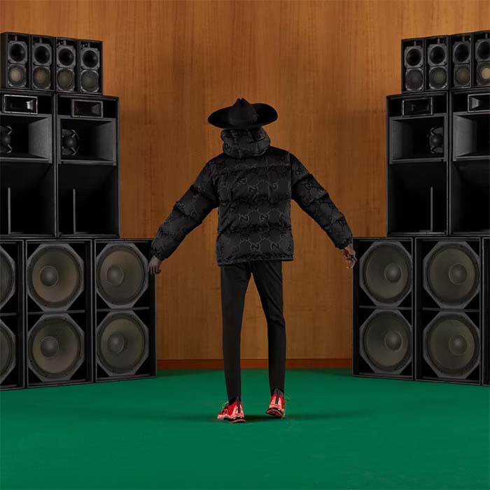 Gucci Men Jumbo GG Canvas Down Jacket Black Jumbo GG Nylon Canvas