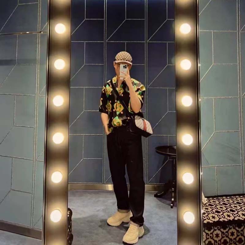 Gucci Unisex Ophidia GG Shoulder Bag Beige Blue Supreme Canvas