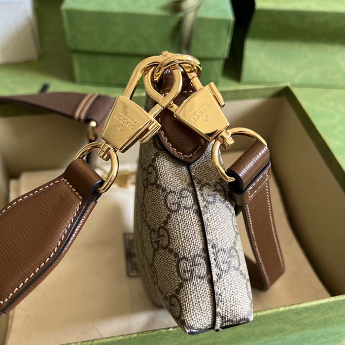 Gucci Unisex Messenger Bag Interlocking G Beige GG Supreme Canvas