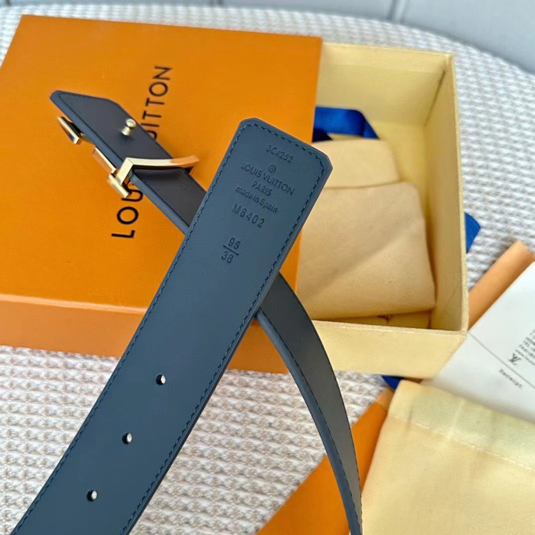 Louis Vuitton Unisex LV Initiales 40 MM Reversible Belt Multicoloured Brown Printed Coated Monogram Canvas