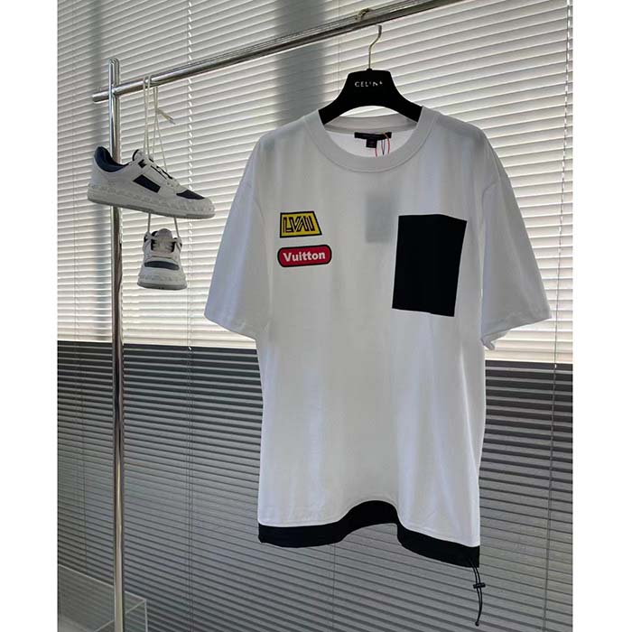 Louis Vuitton Women Hybrid Cotton T-Shirt Regular Fit LV Silk Label Milky White Cotton