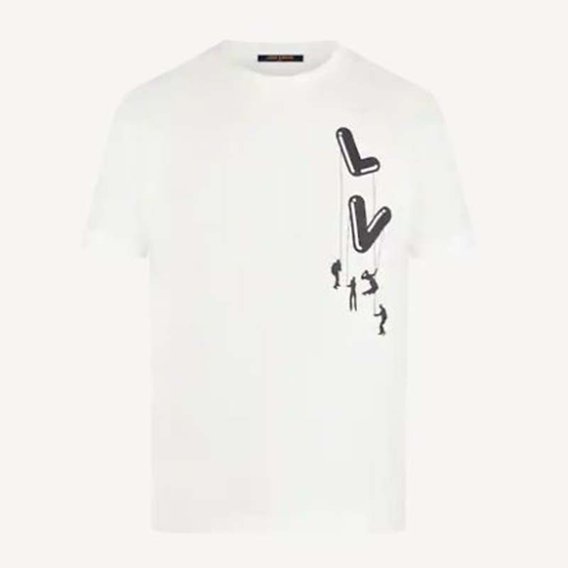 Louis Vuitton Women Floating LV Printed T-Shirt Cotton White Slim Fit