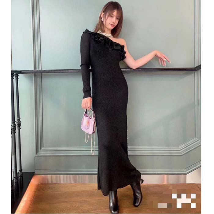 Gucci Women GG Ankle Boot Black Leather Geometric Heel Metal Inserts High-Heel