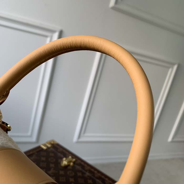 Louis Vuitton LV Women Locky BB Handbag Beige Brown Monogram Coated Canvas Shearling