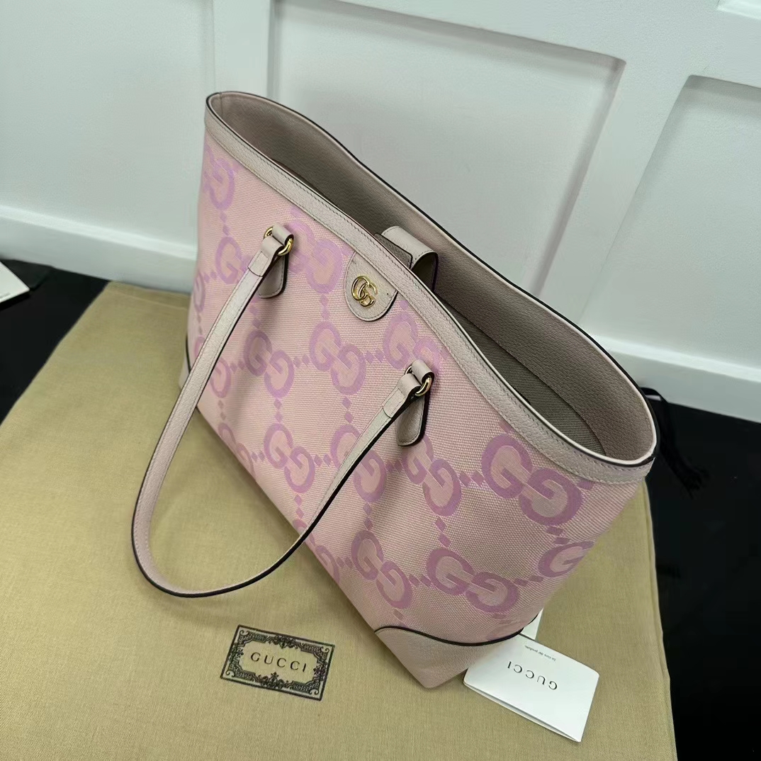 Gucci Unisex Ophidia Jumbo GG Medium Tote Beige Lilac Double G