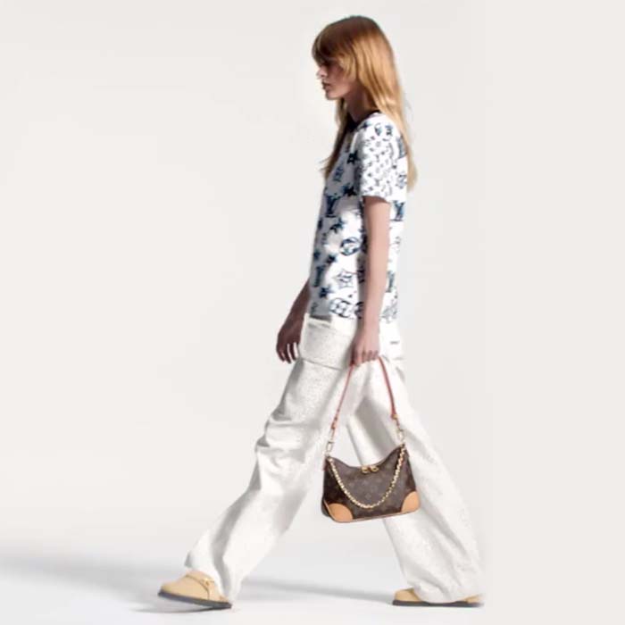 Louis Vuitton Women LV FLIGHT MODE 3D Mahina Monogram T-Shirt Cotton Navy White